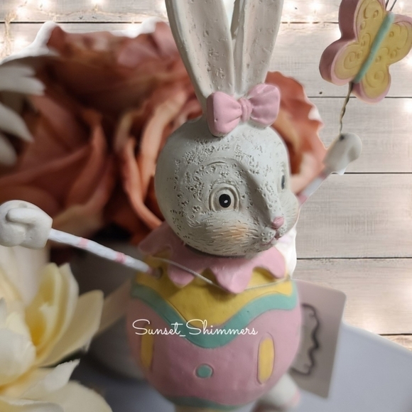 Retired Johanna Parker Easter Bunny w/ Butterfly Retro Vintage Style New - Picture 5 of 8